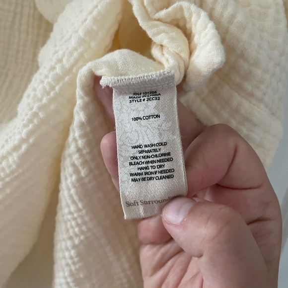 Soft Surroundings Key Biscayne Gauze Top Slub Cotton - Picture 4 of 8